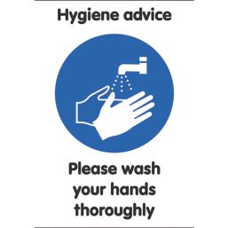 Essentials "Please Wash Your Hands Thoroughly" Hygiene Signs 297mm x 210mm 10 Pack