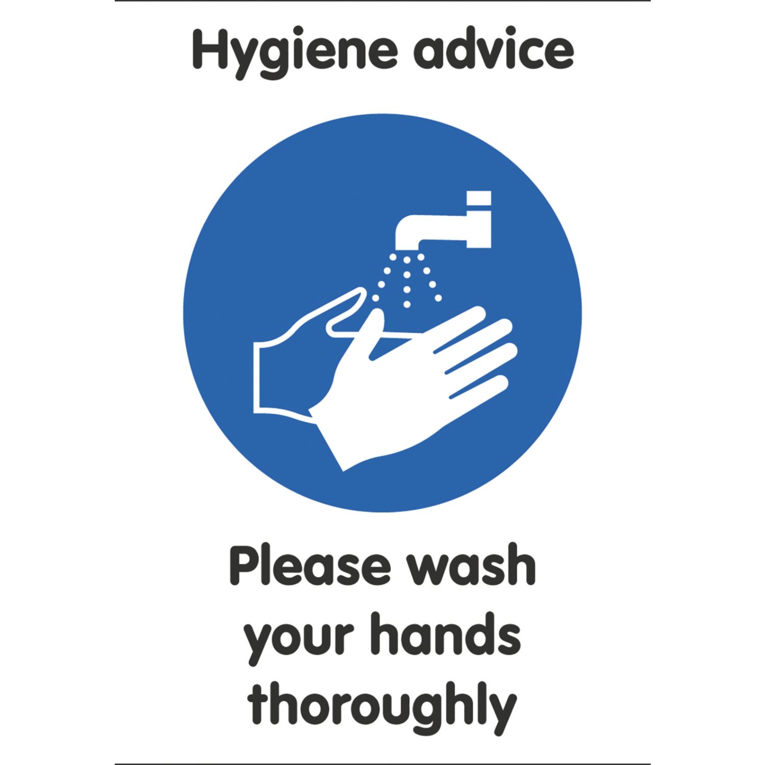 Essentials "Please Wash Your Hands Thoroughly" Hygiene Signs 297mm x 210mm 10 Pack (220KK)