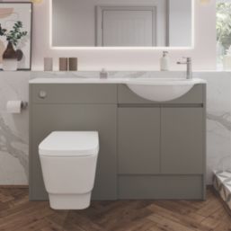 Alaska Bathroom Fitted Furniture Pack RH Vanity with Basin Stone Grey Matt 1244mm x 355mm x 997mm