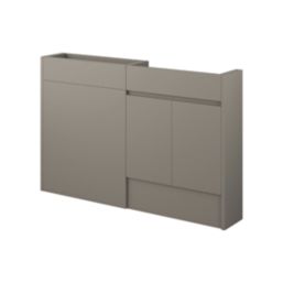 Alaska Bathroom Fitted Furniture Pack RH Vanity with Basin Stone Grey Matt 1244mm x 355mm x 997mm