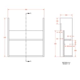 Alaska Bathroom Fitted Furniture Pack RH Vanity with Basin Stone Grey Matt 1244mm x 355mm x 997mm
