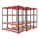 RB Boss  4-Tier Metal Garage Shelving Unit 1525mm x 610mm x 1980mm 3 Pack