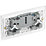 British General Evolve 13A 2-Gang SP Switched Socket Pearlescent White  with White Inserts