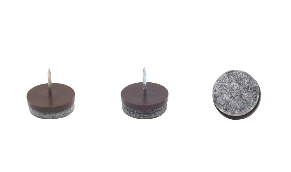 Essentials Brown Round Pinned Felt Pads 24mm x 24mm 40 Pack Screwfix