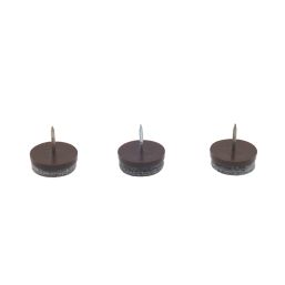 Essentials Brown Round Pinned Felt Pads 24mm x 24mm 40 Pack