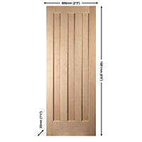 Jeld-Wen Aston Unfinished Oak Veneer Wooden 3-Panel Internal Door 1981 x 686mm