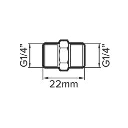 Flomasta Hexagon Nipple 1/4" x