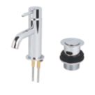 Swirl Ola Chrome 117mm Cloakroom Lever Mono Basin Mixer Tap  With Clicker Waste