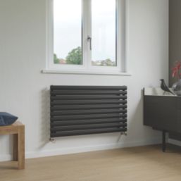 Ximax Fortuna 584mm x 1000mm 2147BTU Black Horizontal Designer Radiator