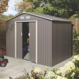 Rowlinson  8' x 5' 6" (Nominal) Apex Metal Shed Light Grey