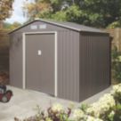 Rowlinson  8' x 5' 6" (Nominal) Apex Metal Shed Light Grey