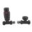 ETAL Danva 15mm x 1/2" Anthracite Straight & L/S Modern Thermostatic Radiator Valve & Lockshield