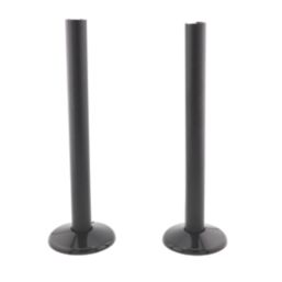 ETAL Danva 15mm x 1/2" Anthracite Straight & L/S Modern Thermostatic Radiator Valve & Lockshield