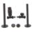 ETAL Danva 15mm x 1/2" Anthracite Straight & L/S Modern Thermostatic Radiator Valve & Lockshield