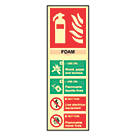Photoluminescent "Fire Extinguisher Foam" Sign 300mm x 100mm