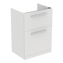 Ideal Standard i.life A Floorstanding Vanity Unit With Chrome Handles & Basin Matt White 600mm x 440mm x 853mm