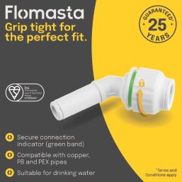 Flomasta  Plastic Push-Fit Equal 135° Spigot Elbow 22mm