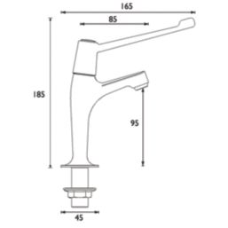 Bristan Lever 6 Contemporary Single Lever High Neck Pillar Kitchen Taps Chrome 1 Pair