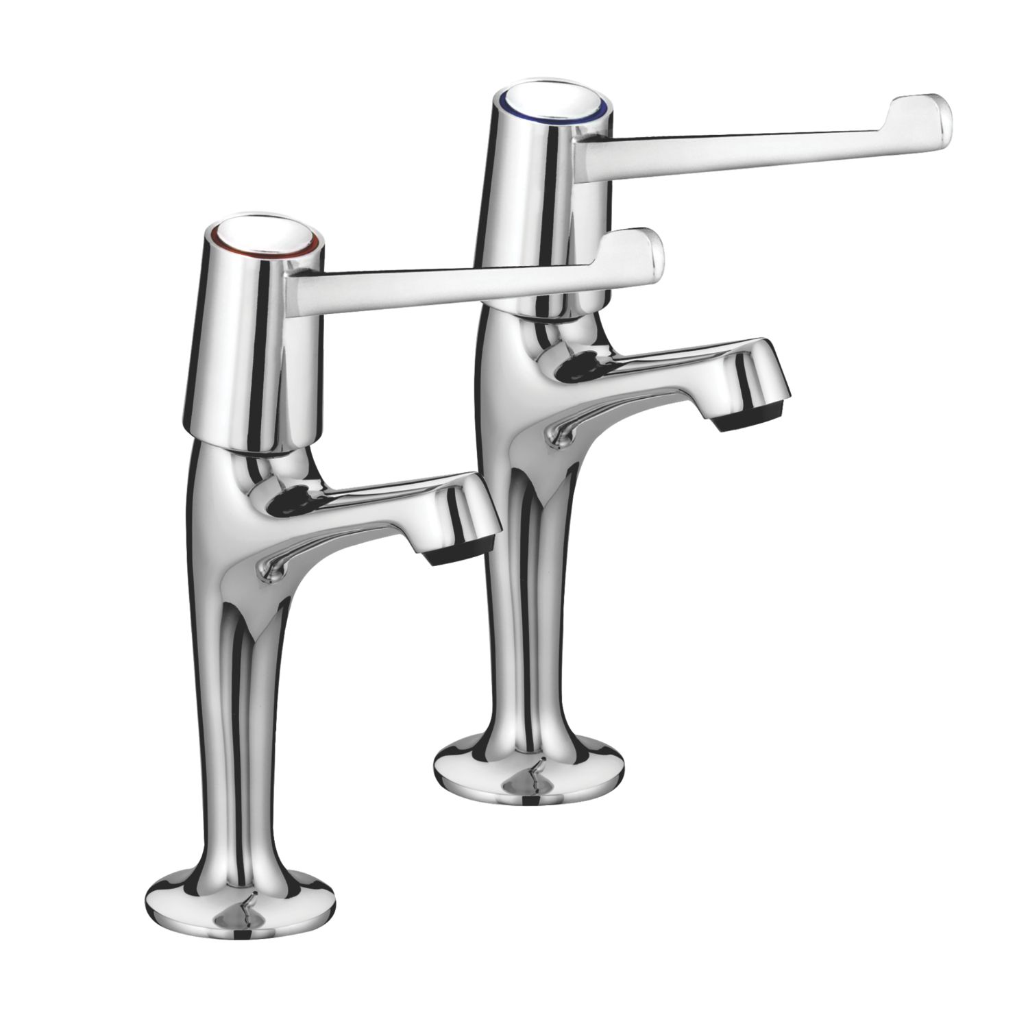 Bristan Lever 6 Contemporary Single Lever High Neck Pillar Kitchen Taps Chrome 1 Pair (221JE)