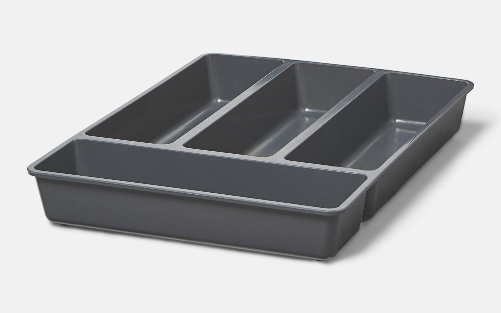 Essentials Nitaki Plastic Cutlery Tray 314mm x 424mm Grey Screwfix