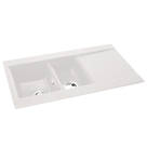Abode Aspekt 1.5 Bowl Granite Composite Kitchen Sink White Reversible 950 x 540mm