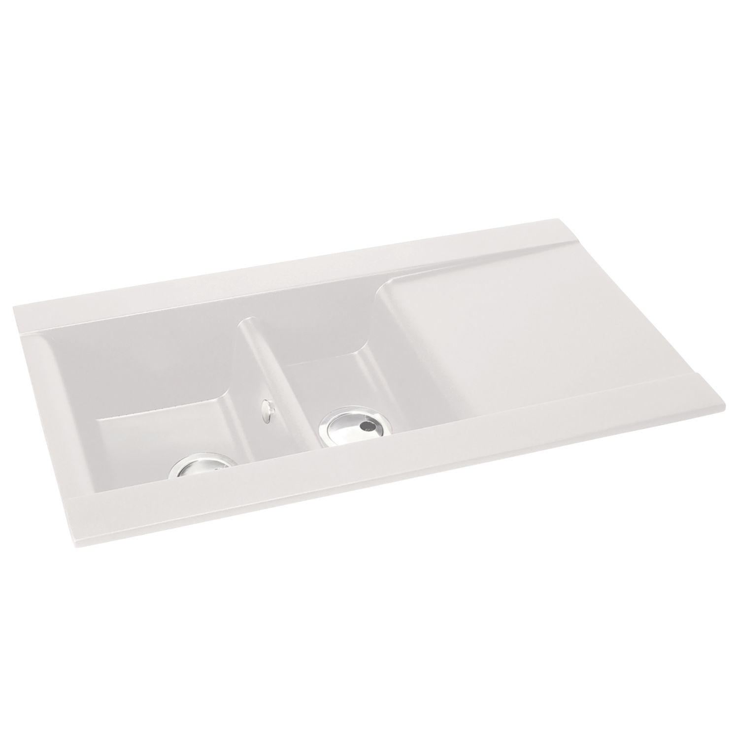 Abode Aspekt 1.5 Bowl Granite Composite Kitchen Sink White Reversible 950mm x 540mm (221RK)