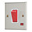 Contactum iConic 45A 1-Gang DP Control Switch Brushed Steel with Neon with White Inserts