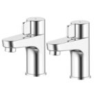 Swirl Caldew Chrome 120mm Standard Lever 2 Tap Holes Basin Pillar Tap