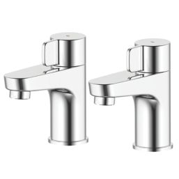 Swirl Caldew Chrome 120mm Standard Lever 2 Tap Holes Basin Pillar Tap