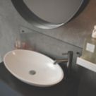 Splashback  Bathroom Splashback Fluted Clear with Matt Black Caps 250mm x 600mm x 4mm