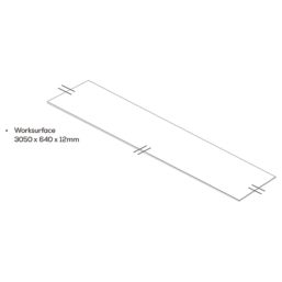 Mariz  Vena White Composite Kitchen Worktop 640mm x 3050mm x 12mm