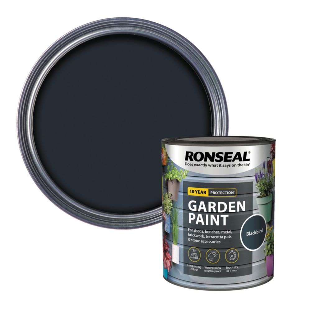 Ronseal 750ml Blackbird Matt Garden Paint