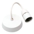 British General  6" Pendant Set Light Fitting B22 White 3"