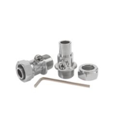 Thomas Dudley Ltd 15mm Compression x 1/2" BSP Male 54mm Chrome Radiator Tail  2 Pack