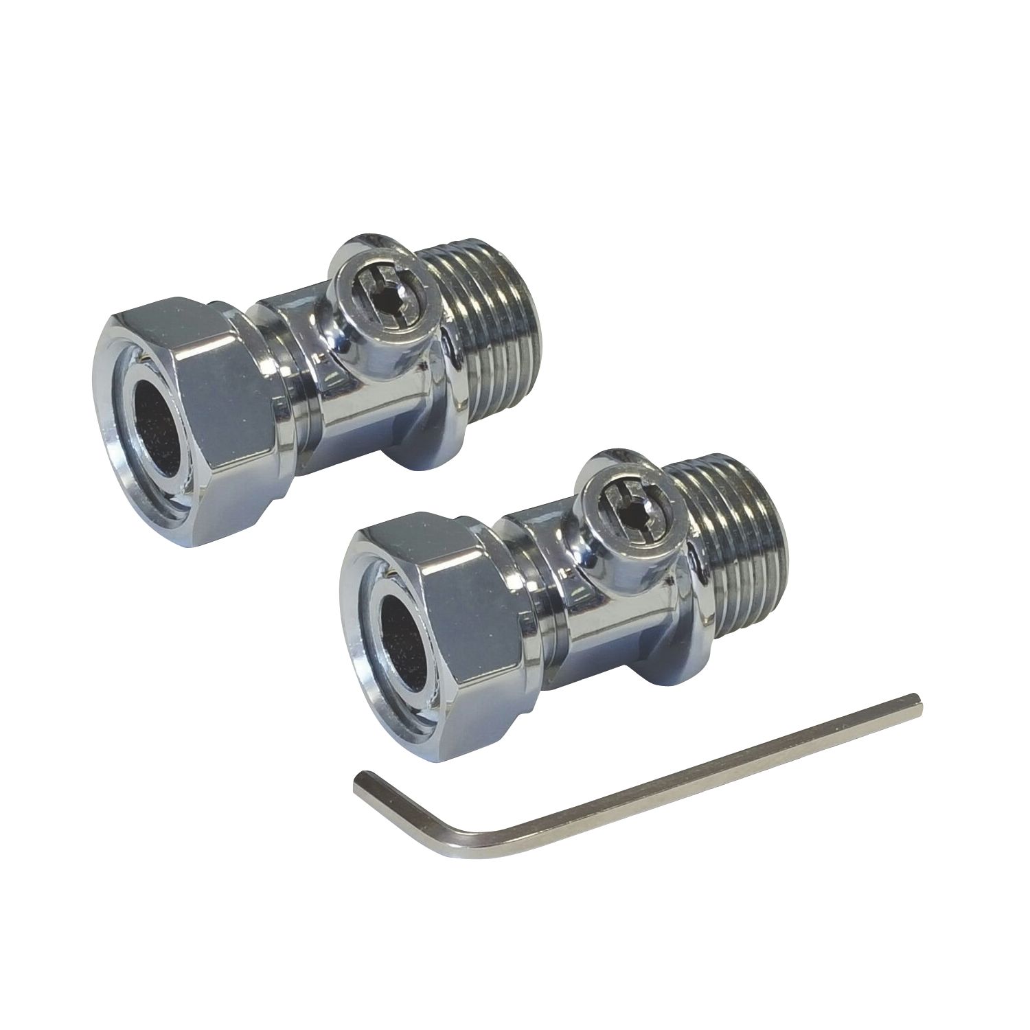 Thomas Dudley Ltd 15mm Compression x 1/2" BSP Male 54mm Chrome Radiator Tail 2 Pack (2222R)