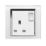 Retrotouch Crystal 13A 1-Gang DP Switched Plug Socket White Glass