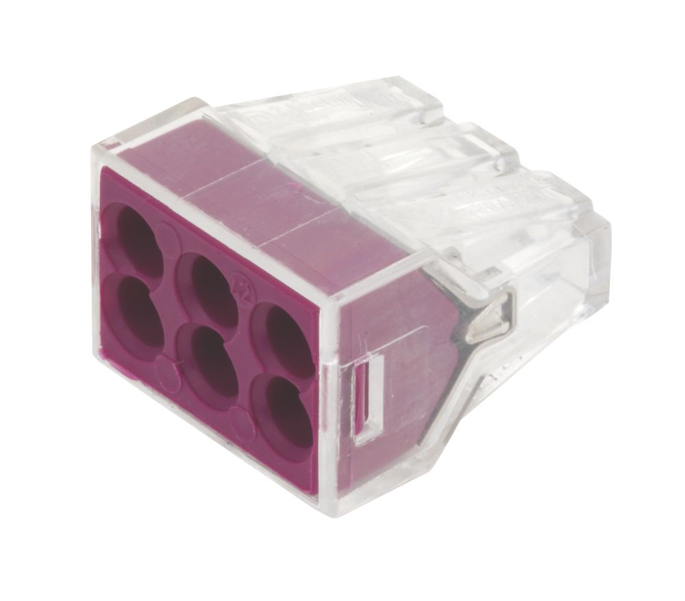 Wago  24A 6-Way Push-Wire Connector 50 Pack