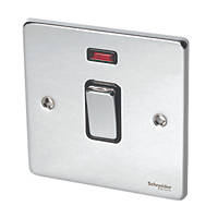 Schneider Electric Ultimate Low Profile 20AX 1-Gang DP Control Switch Polished Chrome with Neon with Black Inserts