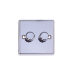 LAP  2-Gang 2-Way LED Dimmer Switch  Polished Chrome