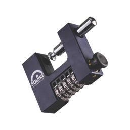 Squire  Weatherproof  Combination Block Padlock Blue/Chrome 85mm