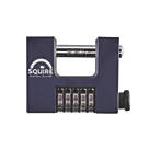 Squire  Die-Cast Steel Weatherproof  Combination Block Padlock Blue / Chrome 85mm