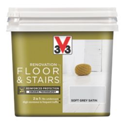 V33  Satin Loft Grey Acrylic Floor & Stair Paint 750ml