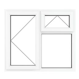 Crystal  Left-Hand & Top Opening Clear Triple-Glazed Casement White uPVC Window 1190mm x 1115mm