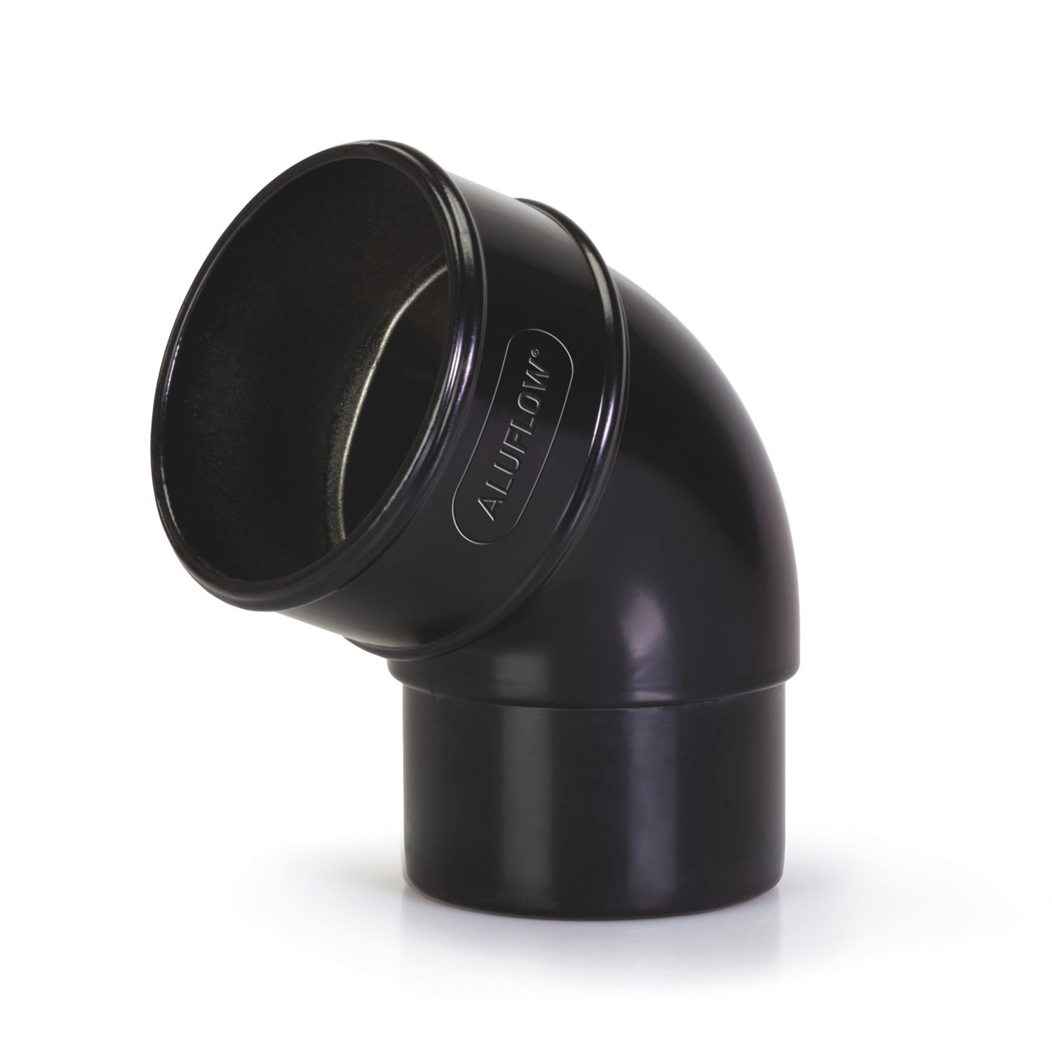 Aluflow 112° Round Offset Downpipe Bend Black 68mm (222KA)