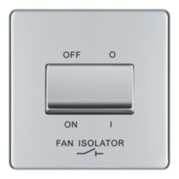LAP  10A 1-Gang 3-Pole Fan Isolator Switch Polished Chrome