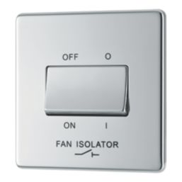 LAP  10A 1-Gang 3-Pole Fan Isolator Switch Polished Chrome