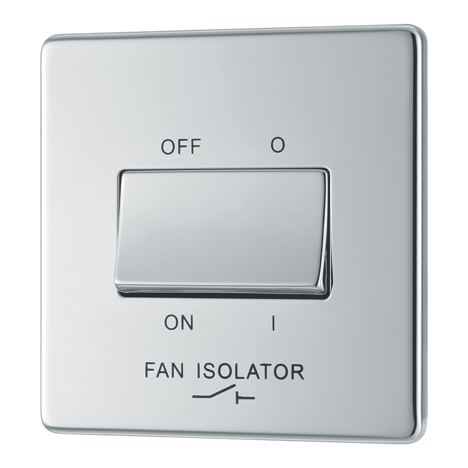 LAP 10A 1-Gang 3-Pole Fan Isolator Switch Polished Chrome (222PN)