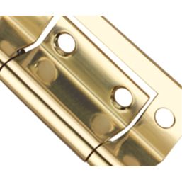 Smith & Locke Polished Brass  Door Hinge 50mm x 32mm 2 Pack