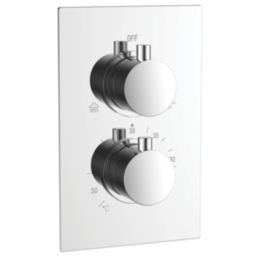 ETAL Zona Concealed Dual Outlet Thermostatic Chrome Shower Valve With Diverter