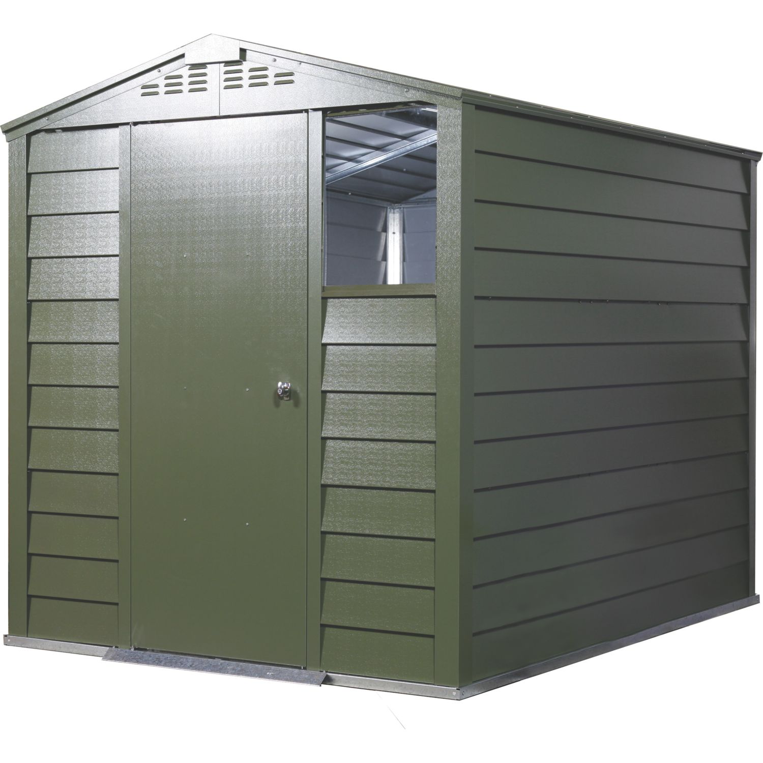 Trimetals Titan 660 6' 6" x 6' 6" (Nominal) Apex Metal Shed Green (22310)